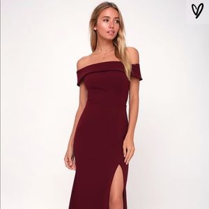 Lulus off the shoulder maxi dress